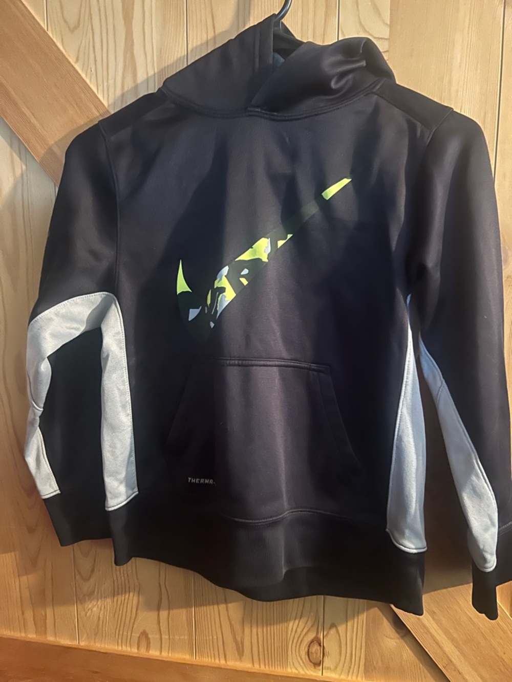 Nike Kids' Black & Neon Green Hoodie